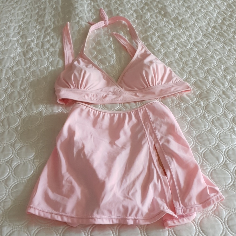 Ladies pink 2pc swim suit